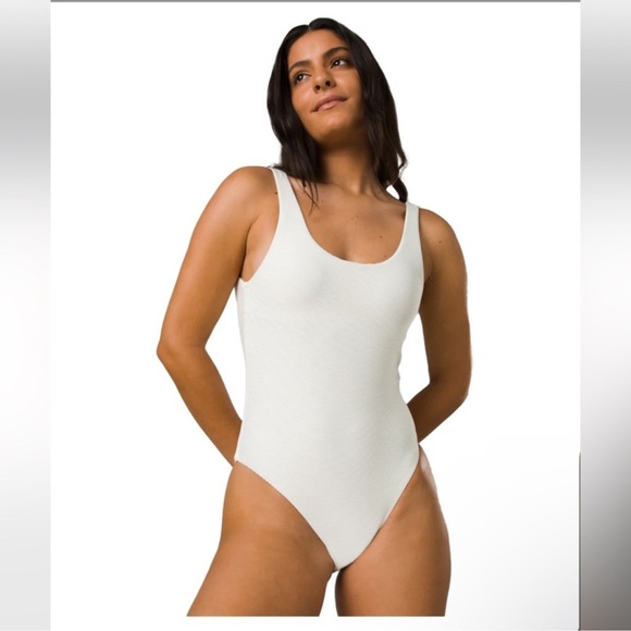 NWT Prana Women’s Sun Fun One Piece Swimsuit in Ottoman Horchata (Ivory) - Picture 1 of 11
